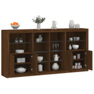 Modern dressoir met rgb led-verlichting en duurzaam bewerkt hout - bruin eikenkleur / 1 - Dressoirs & buffetkasten