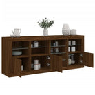 Modern dressoir met rgb led-verlichting en duurzame bewerkte houtoppervlakte - bruin eikenkleur / 1 - Dressoirs &