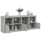 Modern dressoir met rgb led-verlichting en duurzame bewerkte houtoppervlakte - Grijs sonoma / 1 - Dressoirs &