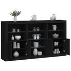Modern dressoir met RGB LED-verlichting en duurzame houten afwerking - Zwart / 1 - Dressoirs & buffetkasten
