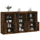 Modern dressoir met RGB LED-verlichting en duurzame houten afwerking - Gerookt eiken / 1 - Dressoirs & buffetkasten