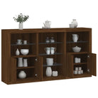 Modern dressoir met RGB LED-verlichting en duurzame houten afwerking - bruin eikenkleur / 1 - Dressoirs & buffetkasten