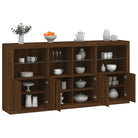 Modern dressoir met rgb led-verlichting en hoogwaardig bewerkt hout - bruin eikenkleur / 1 - Dressoirs & buffetkasten