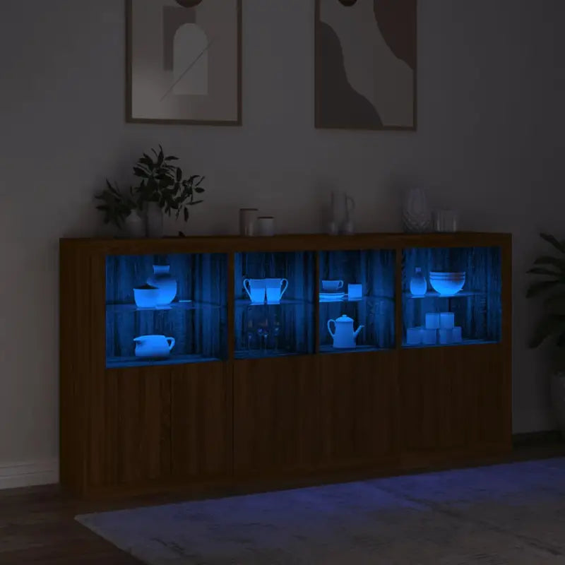 Modern dressoir met rgb led-verlichting en hoogwaardig bewerkt hout - Dressoirs & buffetkasten