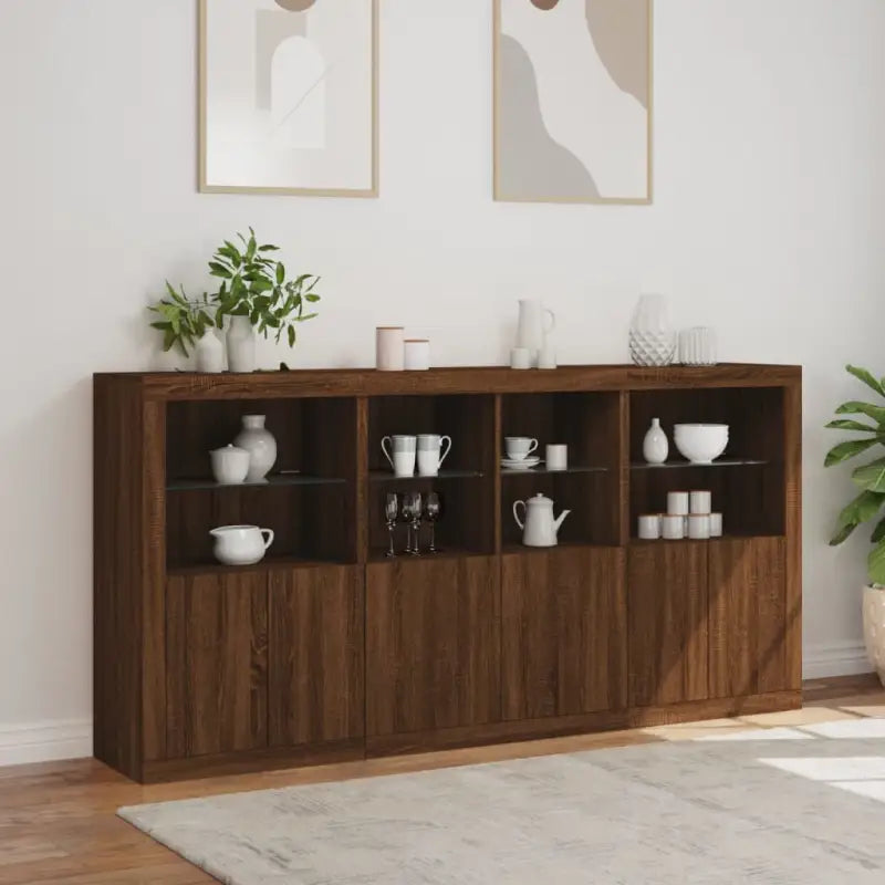 Modern dressoir met rgb led-verlichting en hoogwaardig bewerkt hout - Dressoirs & buffetkasten