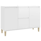Modern dressoir van bewerkt hout in hoogglans wit stijlvol en stevig - Dressoirs & buffetkasten