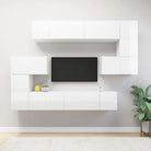 Modern hangende tv-meubelset van bewerkt hout met veel opbergruimte - Wit / 10 / 60 cm - Tv-meubels