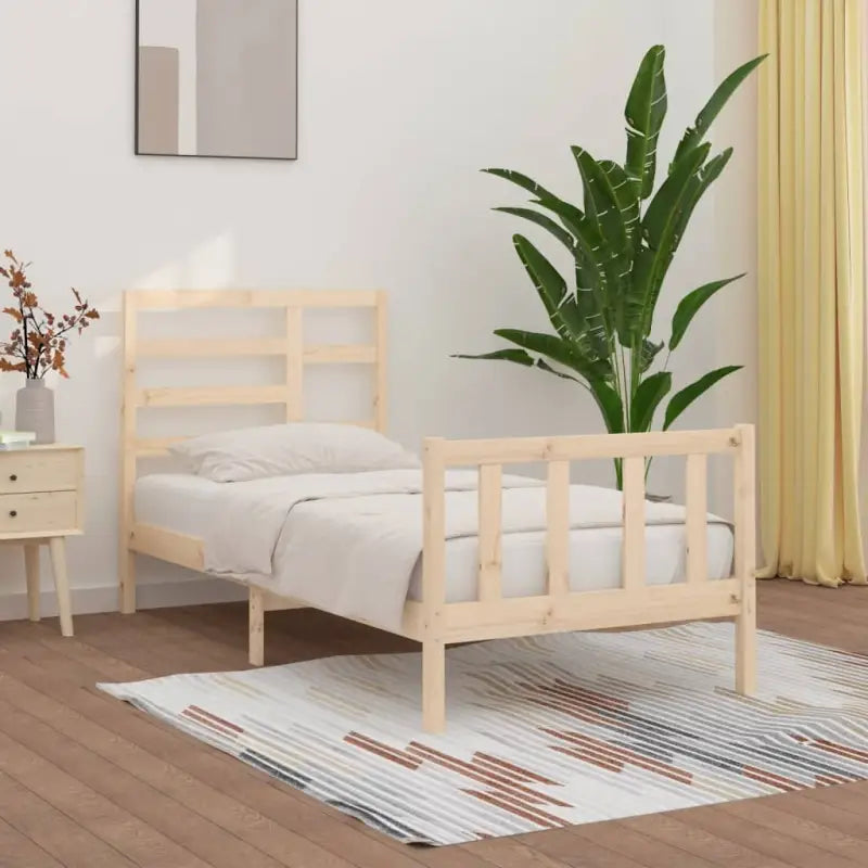 Modern houten bedframe van massief grenenhout met levering bevat - Naturel / 90 x 200 cm - Bedden & bedframes