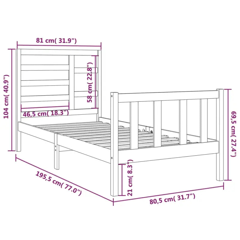 Modern houten bedframe van massief grenenhout met levering bevat - Bedden & bedframes