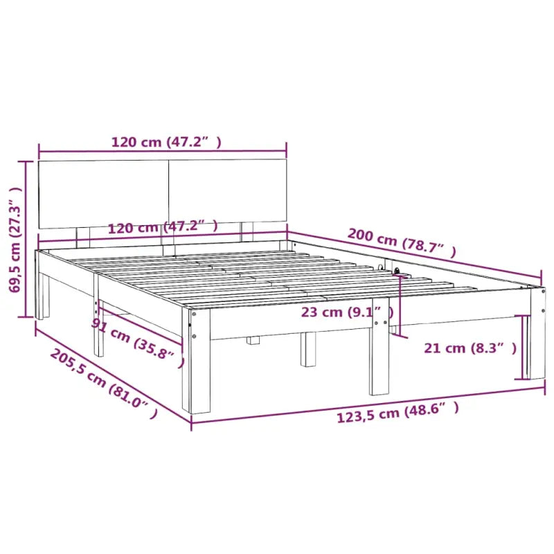 Modern houten bedframe van massief grenenhout met levering bevat - Bedden & bedframes