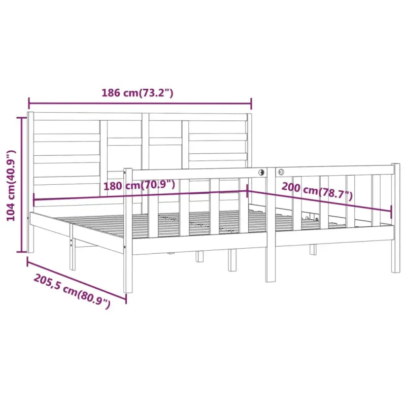 Modern houten bedframe van massief grenenhout met levering bevat - Bedden & bedframes