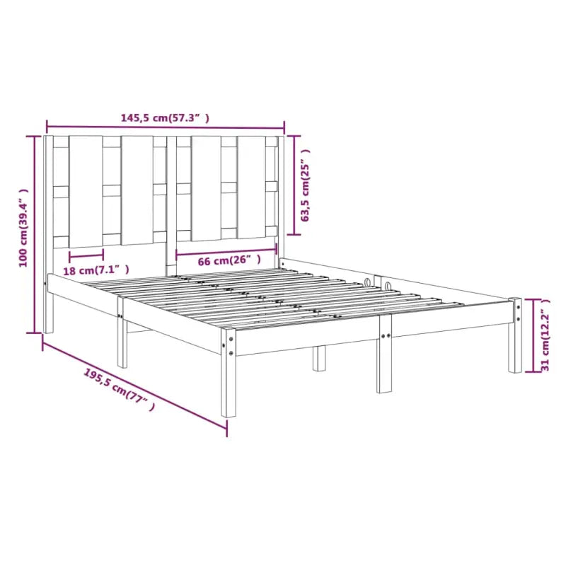 Modern houten bedframe van massief grenenhout met levering bevat - Bedden & bedframes