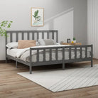Modern houten bedframe van massief grenenhout met levering bevat - Grijs / 200 x 200 cm - Bedden & bedframes