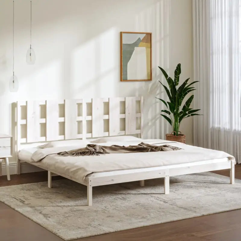 Modern houten bedframe van massief grenenhout met levering bevat - Wit / 180 x 200 cm - Bedden & bedframes
