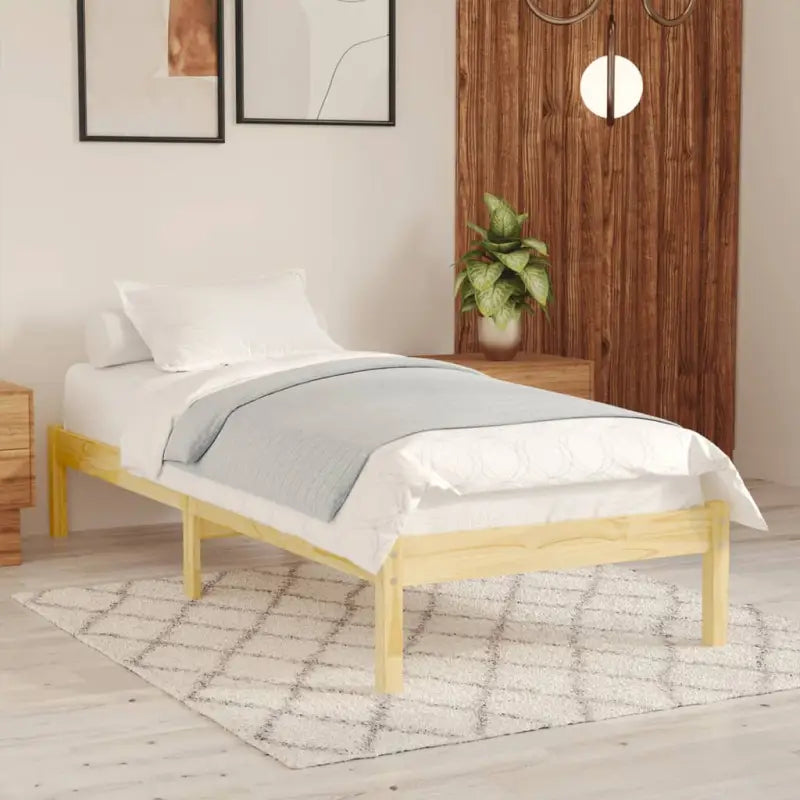Modern houten bedframe van massief grenenhout voor je slaapkamer - Naturel / 100 x 200 cm - Bedden & bedframes