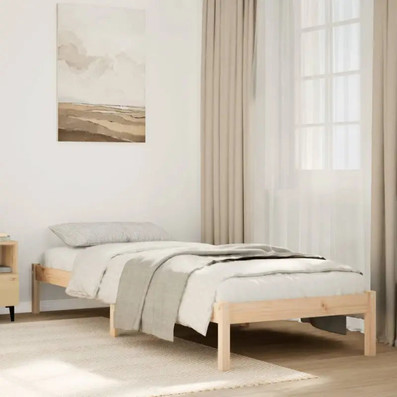 Modern houten bedframe van massief grenenhout voor je slaapkamer - Naturel / 90 x 220 cm - Bedden & bedframes