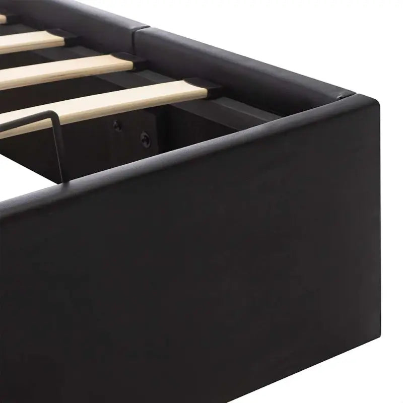 Modern hydraulisch bedframe met multiplex lattenbodem en kunstleren finish - Bedden & bedframes