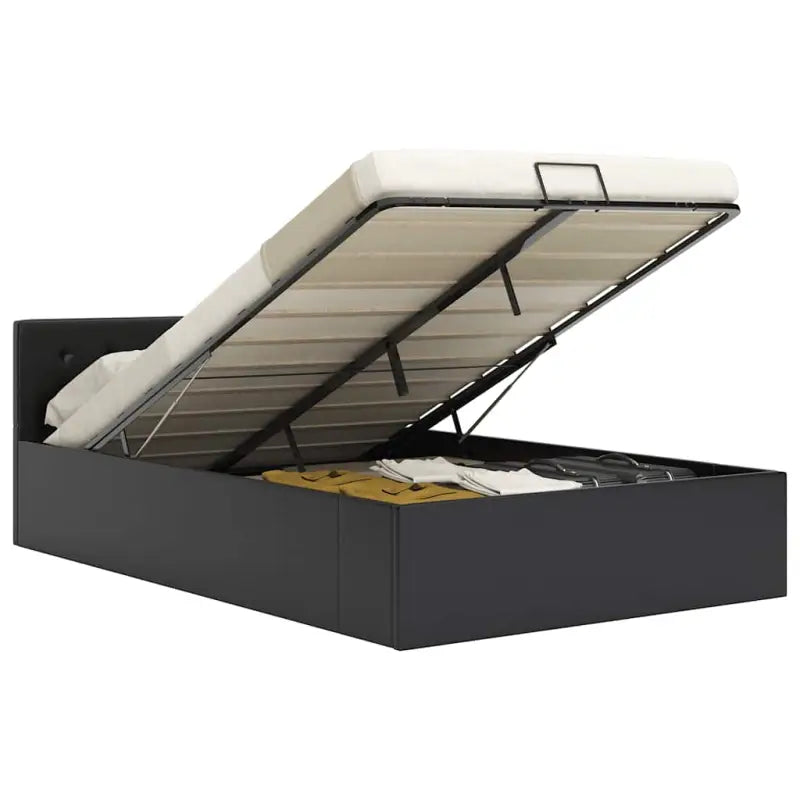 Modern hydraulisch bedframe met multiplex lattenbodem en kunstleren finish - Bedden & bedframes