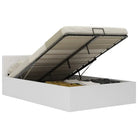 Modern hydraulisch bedframe met multiplex lattenbodem en kunstleren finish - Wit / 140 x 200 cm - Bedden & bedframes