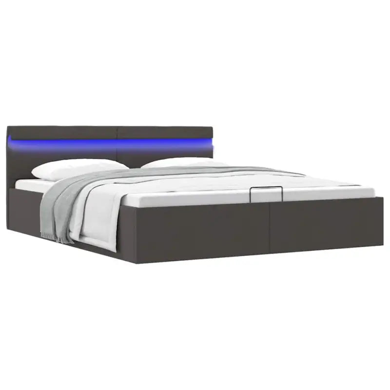 Modern hydraulisch bedframe met multiplex lattenbodem en robuuste bouw - Donkergrijs / 160 x 200 cm - Bedden & bedframes
