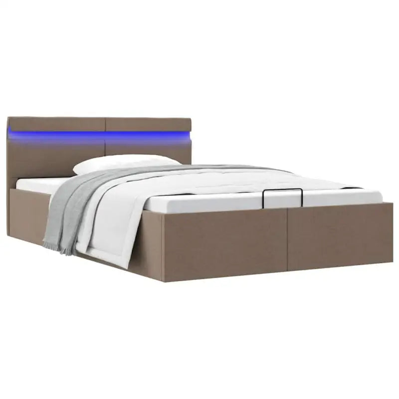 Modern hydraulisch bedframe met multiplex lattenbodem en robuuste bouw - Taupe / 140 x 200 cm - Bedden & bedframes