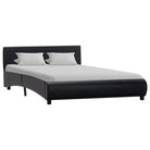 Modern kunstleren bedframe met gepoedercoat stalen frame voor stijlvolle slaapkamers - Zwart / 140 x 200 cm - Bedden &