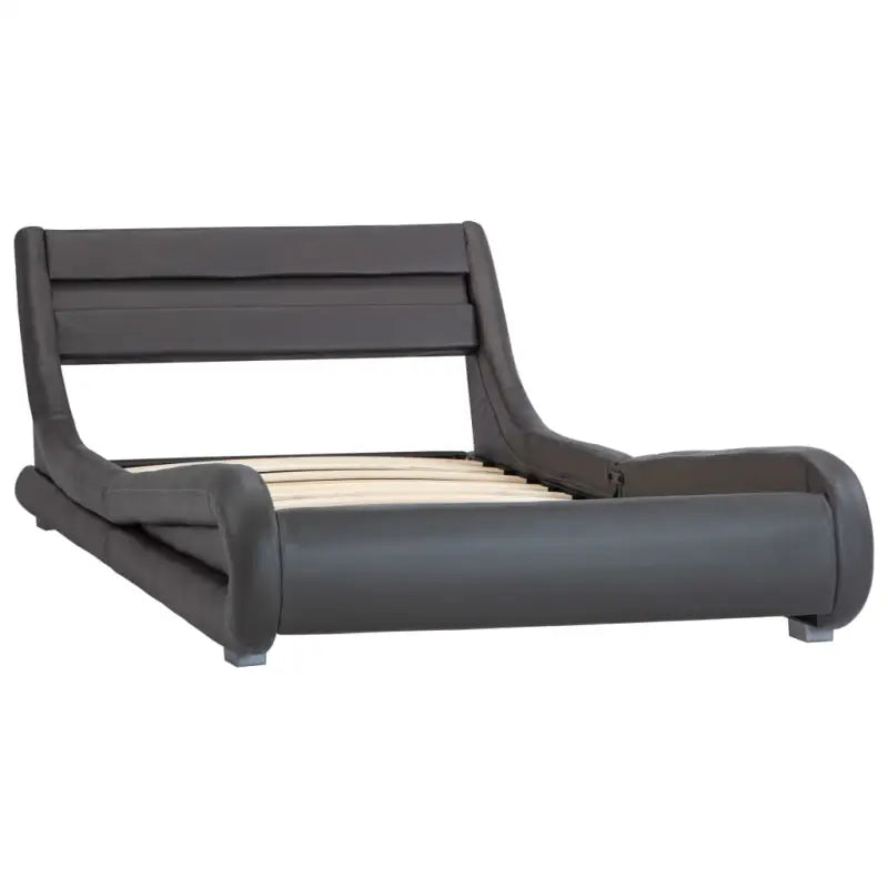 Modern kunstleren bedframe met gepoedercoat stalen frame en houten lattenbodem - Bedden & bedframes