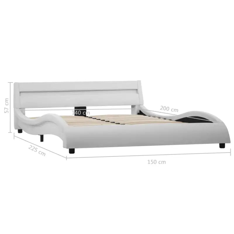 Modern kunstleren bedframe met golfontwerp voor een elegante slaapkamer - Bedden & bedframes