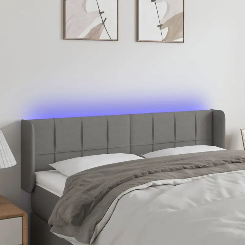 Modern LED Hoofdbord voor een stijlvol slaapkamerinterieur - Donkergrijs / 147 x 16 x 78/88 cm / 1 - Hoofdborden