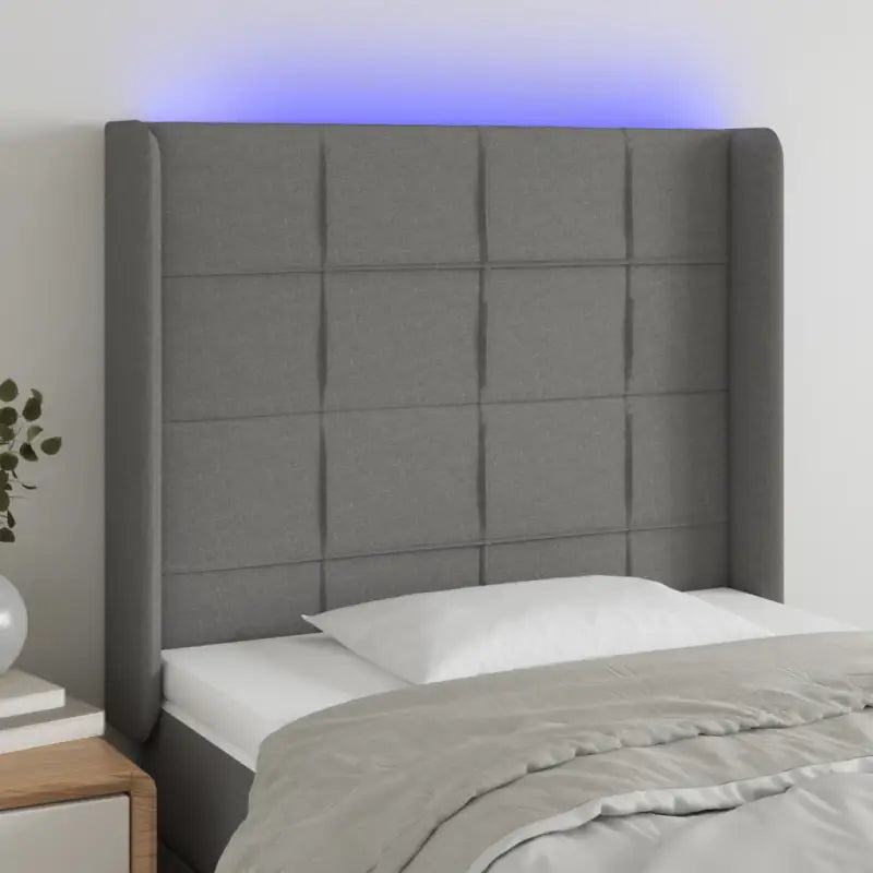 Modern LED Hoofdbord voor een stijlvol slaapkamerinterieur - Donkergrijs / 103 x 16 x 118/128 cm / 1 - Hoofdborden