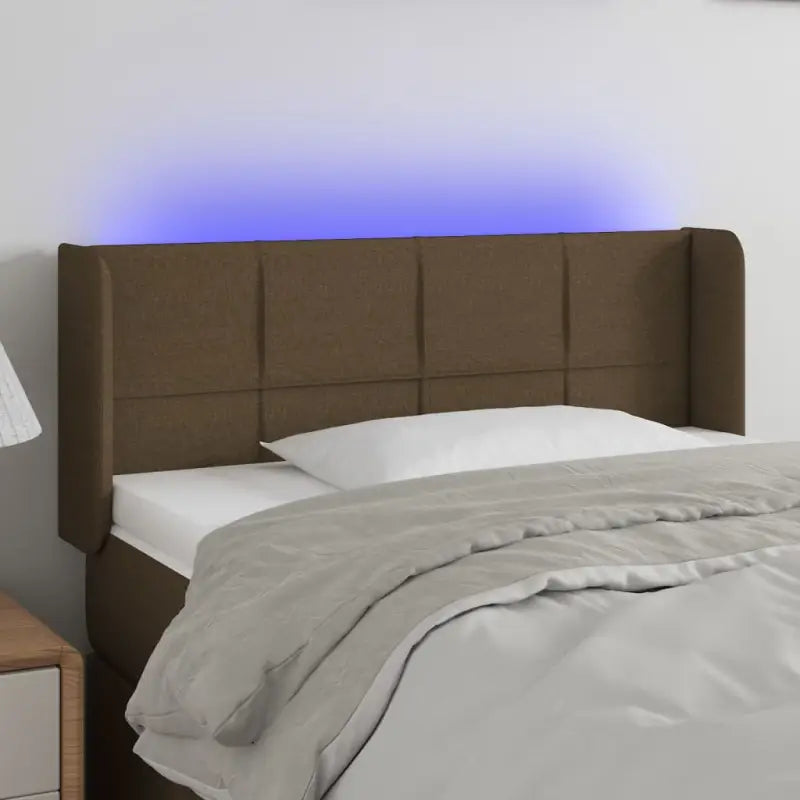 Modern LED Hoofdbord voor een stijlvol slaapkamerinterieur - Donkerbruin / 93 x 16 x 78/88 cm / 1 - Hoofdborden