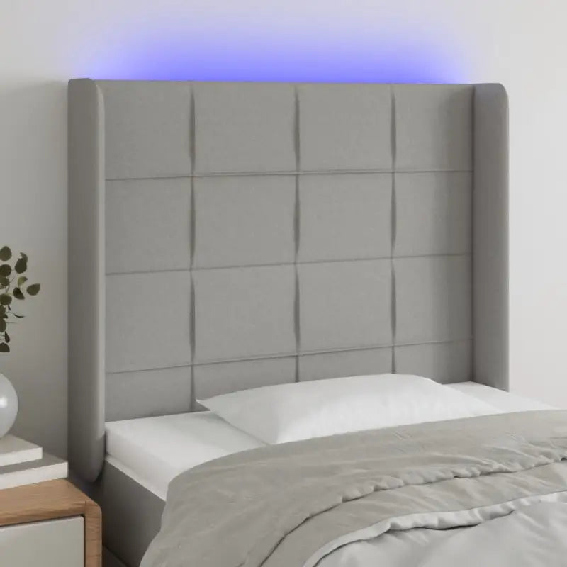 Modern LED Hoofdbord voor een stijlvol slaapkamerinterieur - Lichtgrijs / 83 x 16 x 118/128 cm / 1 - Hoofdborden