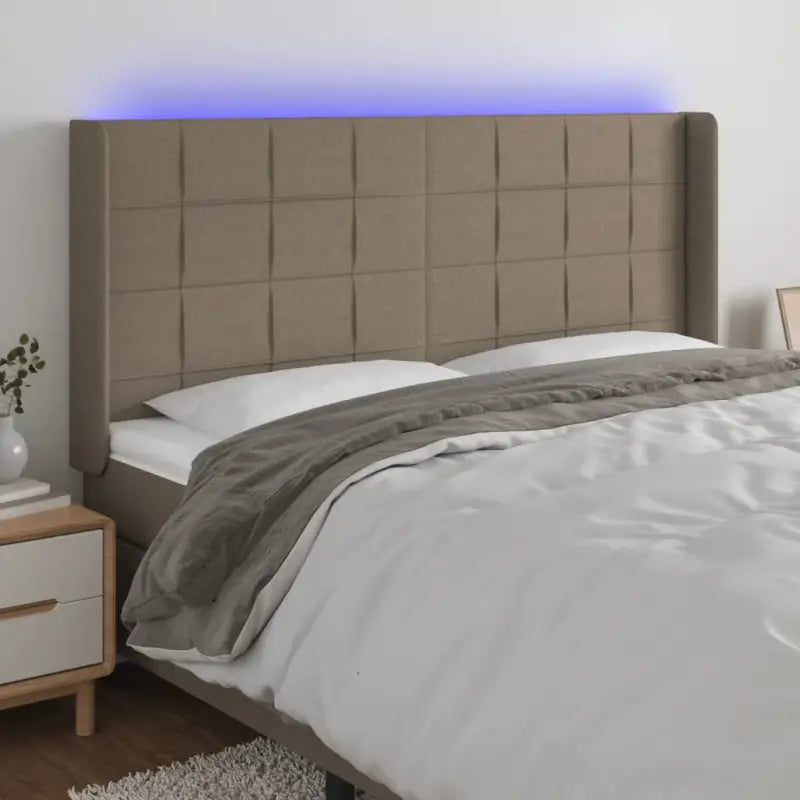 Modern LED Hoofdbord voor een stijlvol slaapkamerinterieur - Taupe / 163 x 16 x 118/128 cm / 1 - Hoofdborden