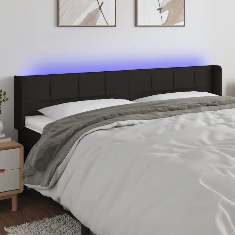 Modern LED Hoofdbord voor een stijlvol slaapkamerinterieur - Zwart / 183 x 16 x 78/88 cm / 1 - Hoofdborden en voetborden