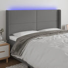 Modern LED Hoofdbord voor een stijlvolle slaapkamer uitstraling - Donkergrijs / 203 x 16 x 118/128 cm / 1 - Hoofdborden