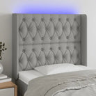Modern LED hoofdbord voor een stijlvolle slaapkamer uitstraling - Lichtgrijs / 93 x 16 x 118/128 cm / 1 - Hoofdborden