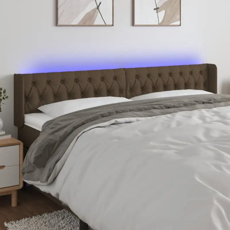 Modern LED hoofdbord voor een stijlvolle slaapkamer uitstraling - Donkerbruin / 183 x 16 x 78/88 cm / 1 - Hoofdborden