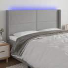Modern LED Hoofdbord voor een stijlvolle slaapkamer uitstraling - Lichtgrijs / 163 x 16 x 118/128 cm / 1 - Hoofdborden