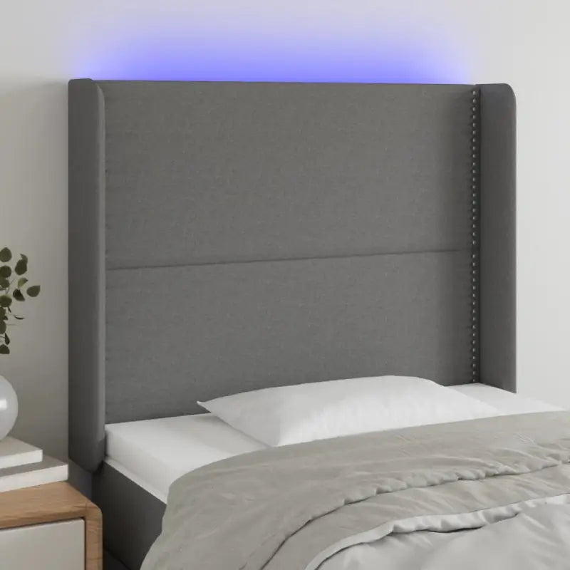 Modern LED Hoofdbord voor een stijlvolle slaapkamer uitstraling - Donkergrijs / 93 x 16 x 118/128 cm / 1 - Hoofdborden
