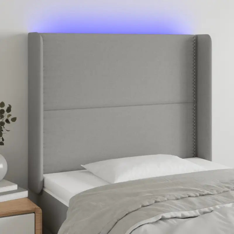 Modern LED Hoofdbord voor een stijlvolle slaapkamer uitstraling - Lichtgrijs / 103 x 16 x 118/128 cm / 1 - Hoofdborden
