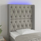 Modern LED hoofdbord voor een stijlvolle slaapkamer uitstraling - Lichtgrijs / 83 x 16 x 118/128 cm / 1 - Hoofdborden