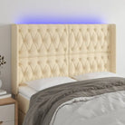 Modern LED hoofdbord voor een stijlvolle slaapkamer uitstraling - Crème / 147 x 16 x 118/128 cm / 1 - Hoofdborden