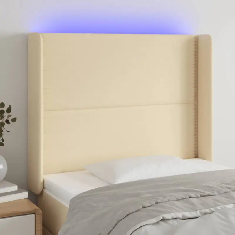 Modern LED Hoofdbord voor een stijlvolle slaapkamer uitstraling - Crème / 93 x 16 x 118/128 cm / 1 - Hoofdborden
