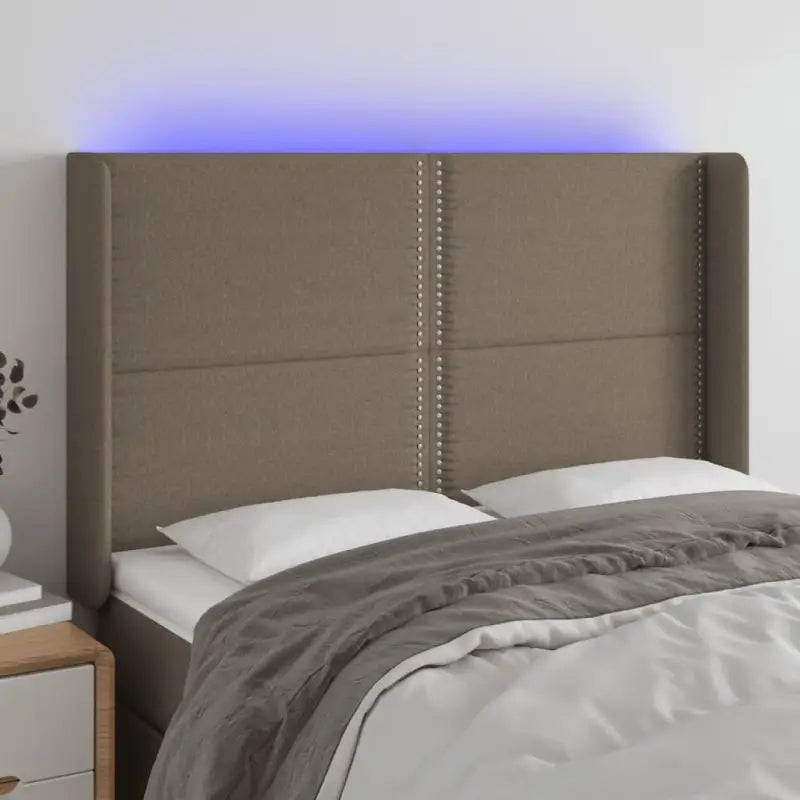 Modern LED Hoofdbord voor een stijlvolle slaapkamer uitstraling - Taupe / 147 x 16 x 118/128 cm / 1 - Hoofdborden
