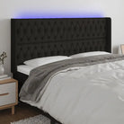 Modern LED hoofdbord voor een stijlvolle slaapkamer uitstraling - Zwart / 203 x 16 x 118/128 cm / 1 - Hoofdborden