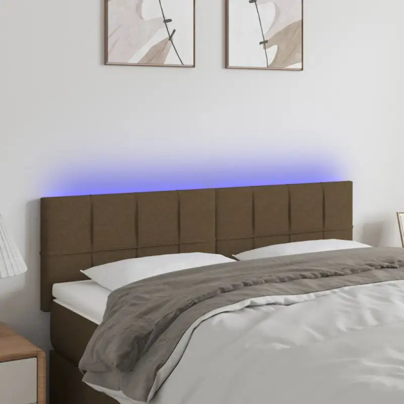 Modern LED Hoofdborden voor een stijlvolle slaapkamer uitstraling - Donkerbruin / 144 x 5 x 78/88 cm / 1 - Hoofdborden
