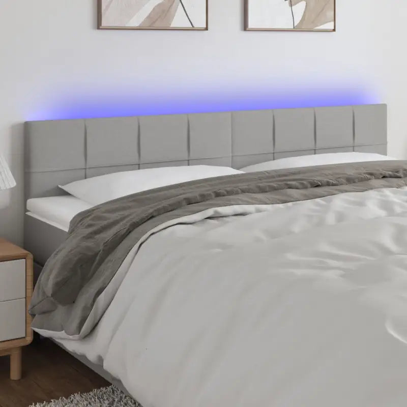 Modern LED Hoofdborden voor een stijlvolle slaapkamer uitstraling - Lichtgrijs / 200 x 5 x 78/88 cm / 1 - Hoofdborden
