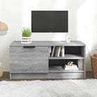 Modern Tv-meubel met stevig blad en bewerkt hout in Grijs Sonoma - Tv-meubels
