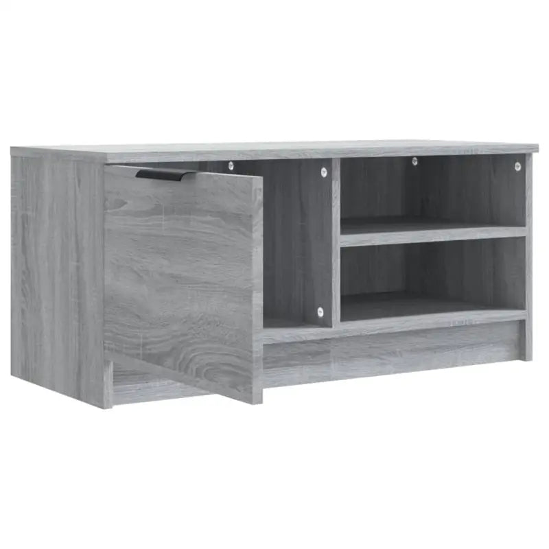 Modern Tv-meubel met stevig blad en bewerkt hout in Grijs Sonoma - Tv-meubels