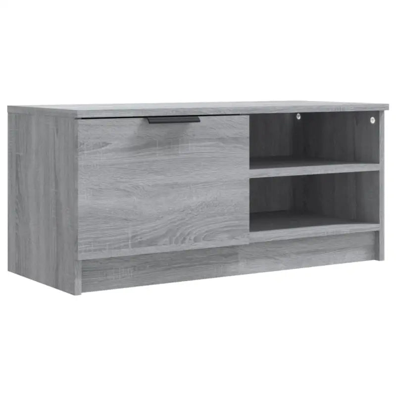 Modern Tv-meubel met stevig blad en bewerkt hout in Grijs Sonoma - Tv-meubels